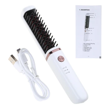 Image Hot Air Brush Negative Hair Straighten Comb Curler Styler for All Hair Types