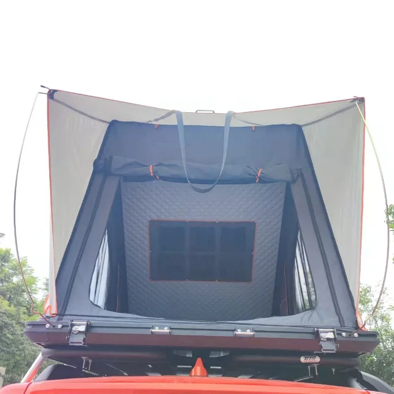 Big size 3-4 person rooftop tent aluminum roof tent top hard shell outdoor camping roof top hard shell car tent for sale