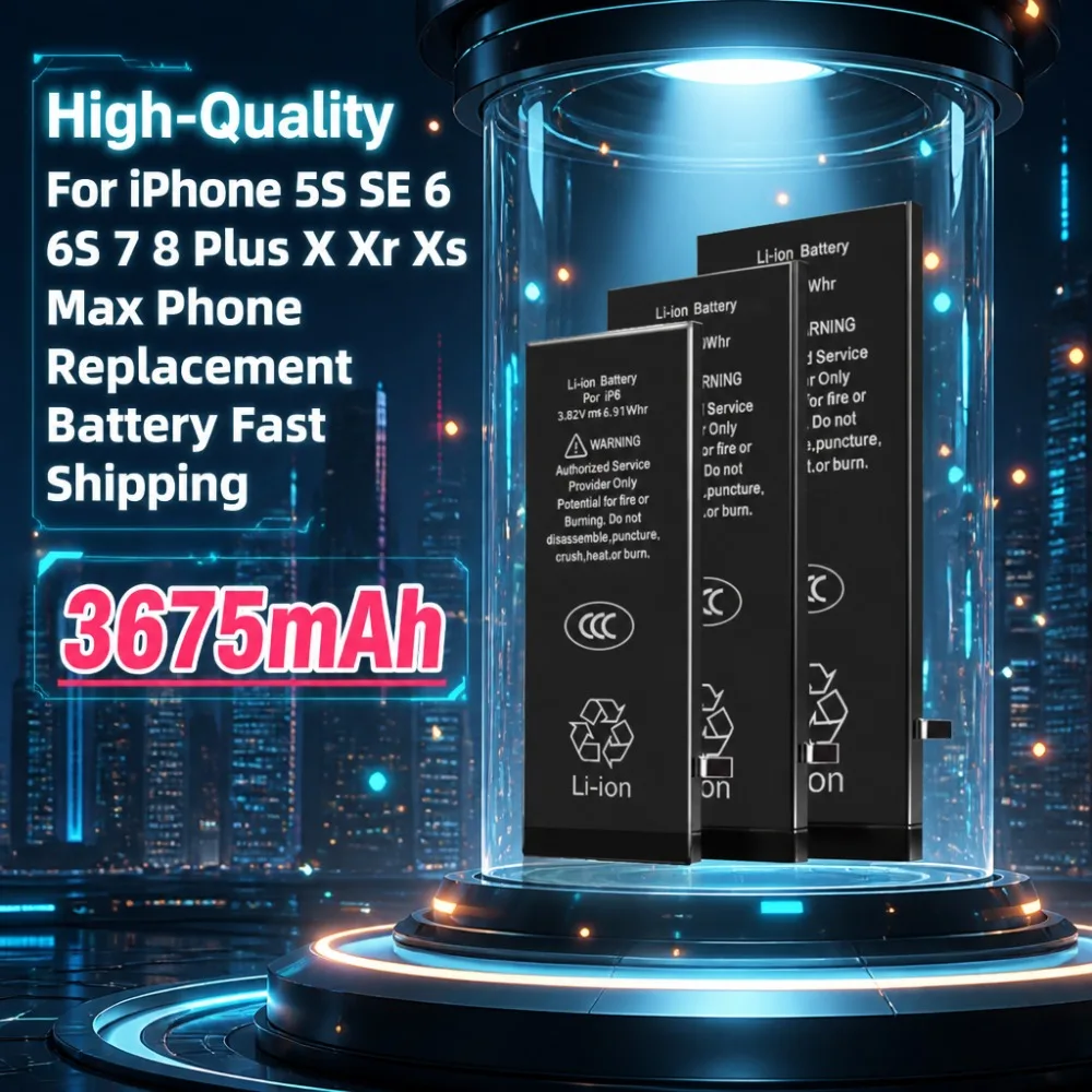 For iPhone 5S SE 6 6S 7 8 Plus X Xr Xs Max Phone Replacement Battery1810-3675mAh Mobile Phone Battery Fast Shipping