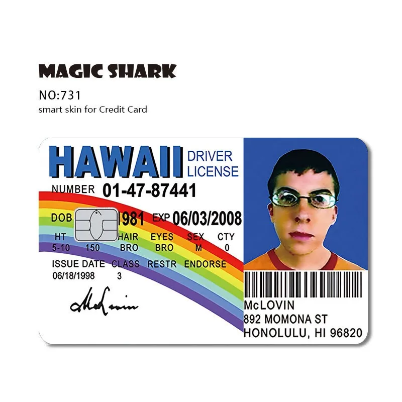 Magische Haai Cartoon Anime Schattig Meisje Spel Hond Spide Schilderij Kleine Chip Creditcard Hoesje Film Huid Sticker