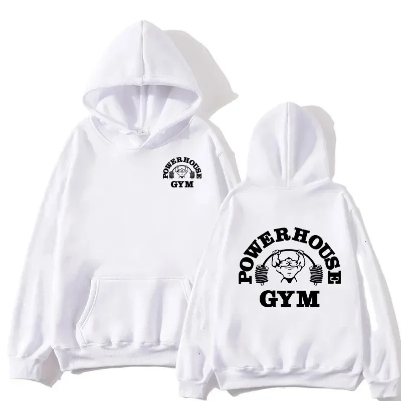 Powerhouse Gym Logo Hoodie Harajuku Men Women Geek Fitness Hoodies Oversized Long Sleeve Aesthetic Sweatshirt Sport Streetwear