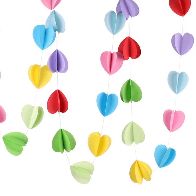 3D Butterfly Heart paper garland hanging star tissue paper garland string baby shower kids birthday party wedding decoration