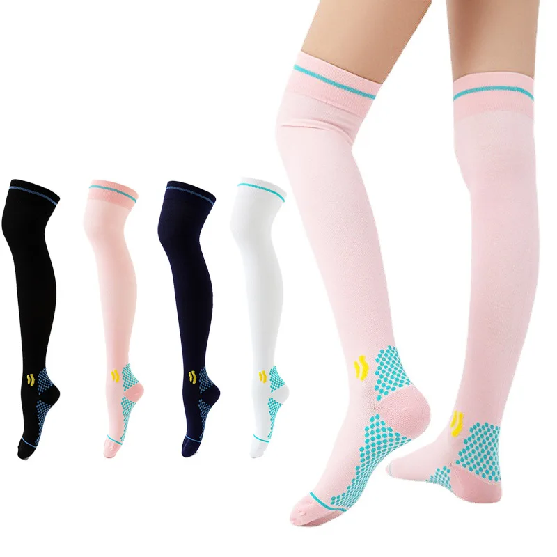 Long Knee Length Sports Socks Outdoor Jump Rope Hiking Cycling Socks Leg Protectors For Men Women Pressure Socks Long Knee Socks