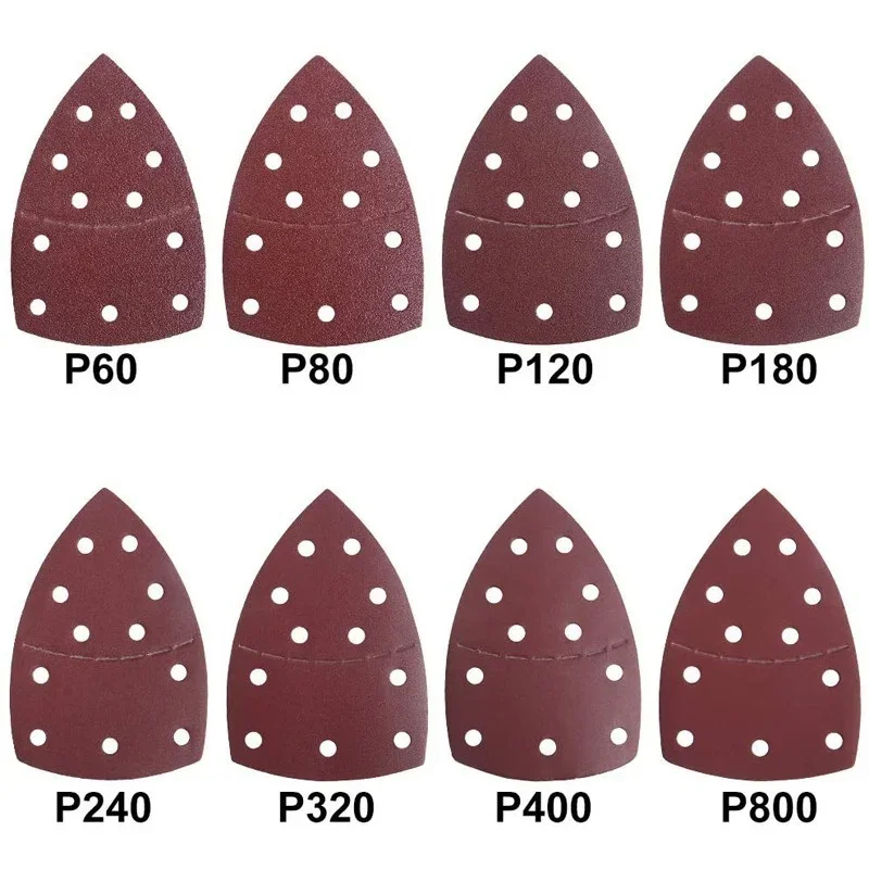 20 Stuks 11 Gaten Muis Detail Schuurpapier Driehoekig Schuurpapier Voor Multi-Schuurmachine Bosch Psm 160a Detail Palm 40-2000 Grutten