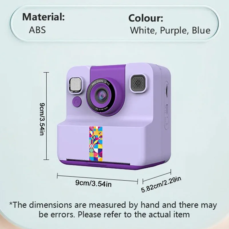 デジタル子供用カメラ写真撮影用ミニプリンターポータブルサーマルインスタントプリント写真子供用カメラ 2.4 インチ HD ビデオおもちゃギフト