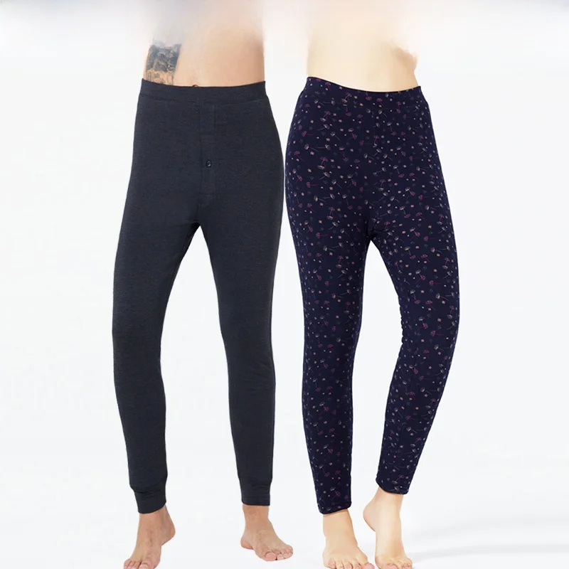 pantaloni-di-lana-thiened-da-donna-a-vita-alta-vestibilita-ampia-inverno-caldo-abbigliamento-per-la-casa-fibra-di-poliestere-motivo-floreale-vegetale