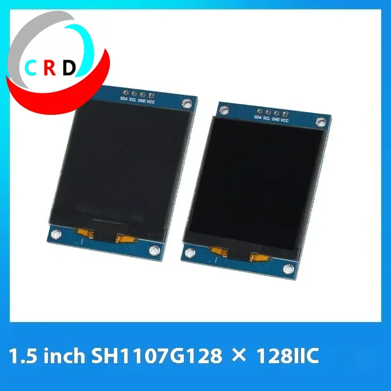 Chanruida tela lcd oled de 1.5 polegadas 128x128 luz branca monocromática módulo de pino sh1107g4 iic stm32 tela lcd módulo led esp32