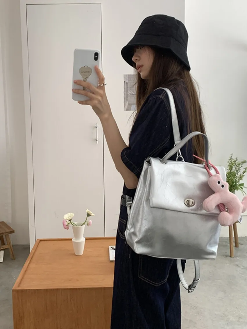 

All-match Fashion Shoulder Bags Design Niche New 2024 Summer Large Capacity Commuter Backpack Bag Three-way Girl