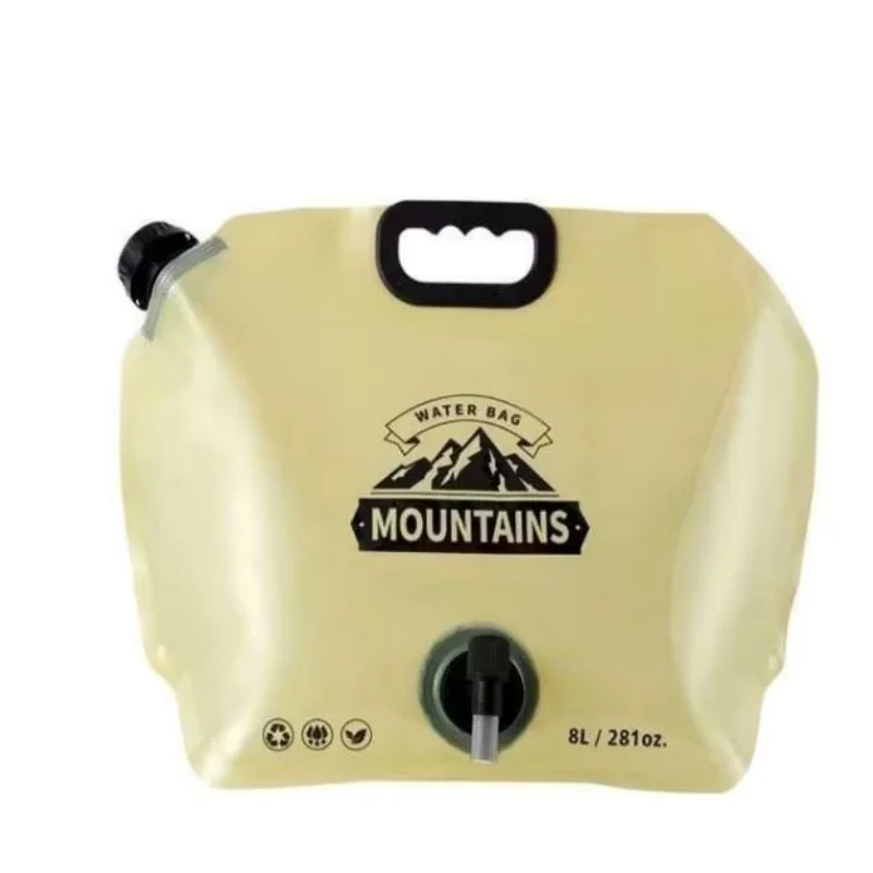 8L Collapsible Water Storage Bag, Thickened Portable Soft Water Container, Leakproof Foldable Drinking Water Pouch for Camping H