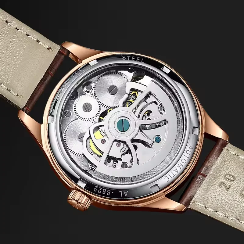 

Business & Leisure Style Men's Automatic Mechanical Watch Double Tourbillon with Moon Phase Personality Customizable