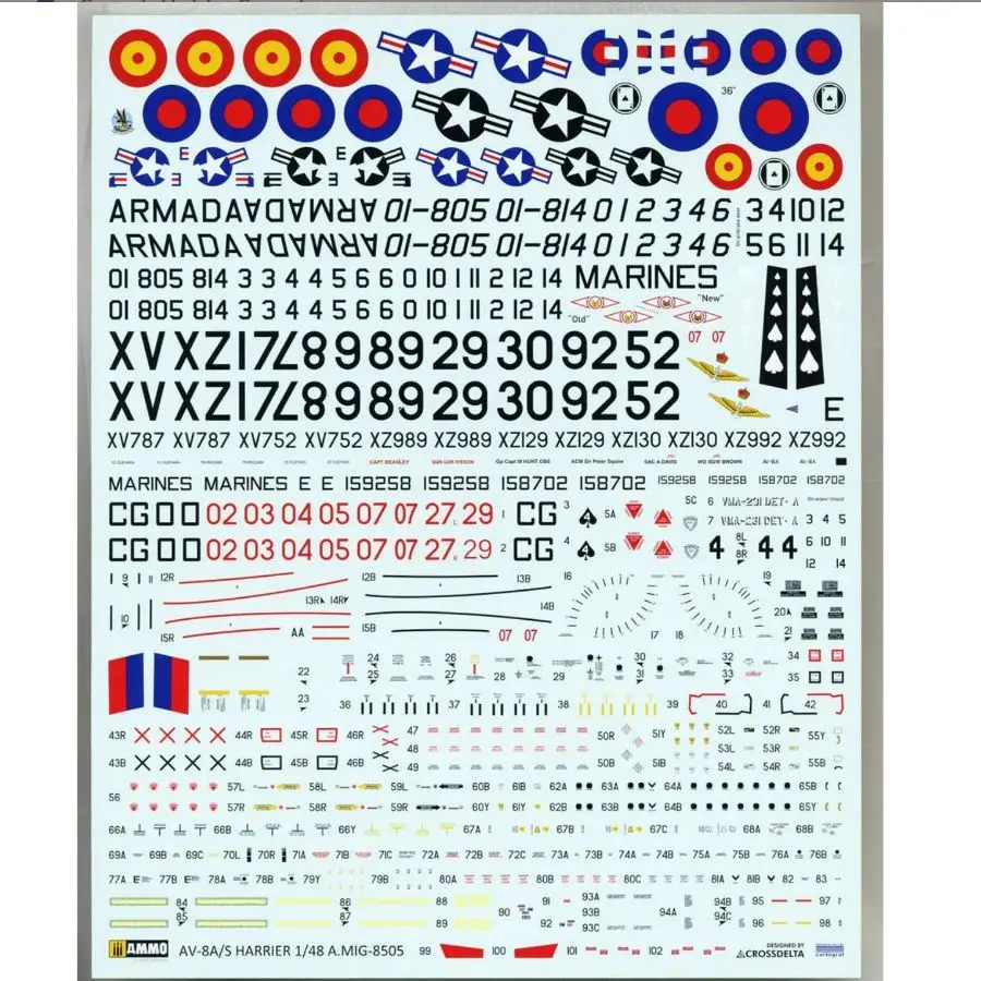 مجموعة نماذج التجميع KINETIC K8505 1/48 Harrier AV-8S Matador-الإسبانية والأمريكية والإصدارات البريطانية