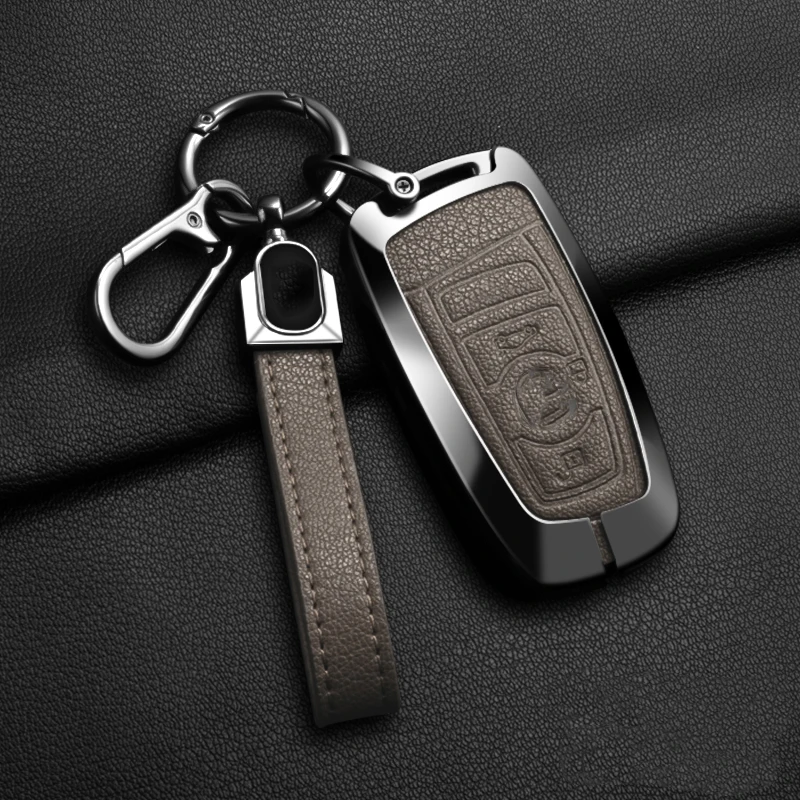 الماعز الجلود سبائك الزنك سيارة مفتاح القضية لسيارات BMW X1 X3 X4 X5 1 3 5 7 سلسلة F10 F15 F16 F20 F30 F10 F25 M3 M4 M5 سيارة حافظة مفتاح بعيد #2