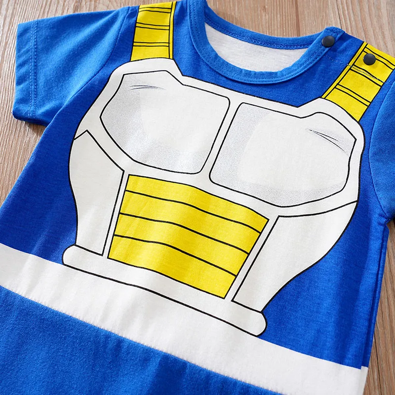 0-18M Newborn Baby Rompers blue Cosplay Costume Infant One-pieces Summer short sleeve Cotton round collar comfortable Clothes