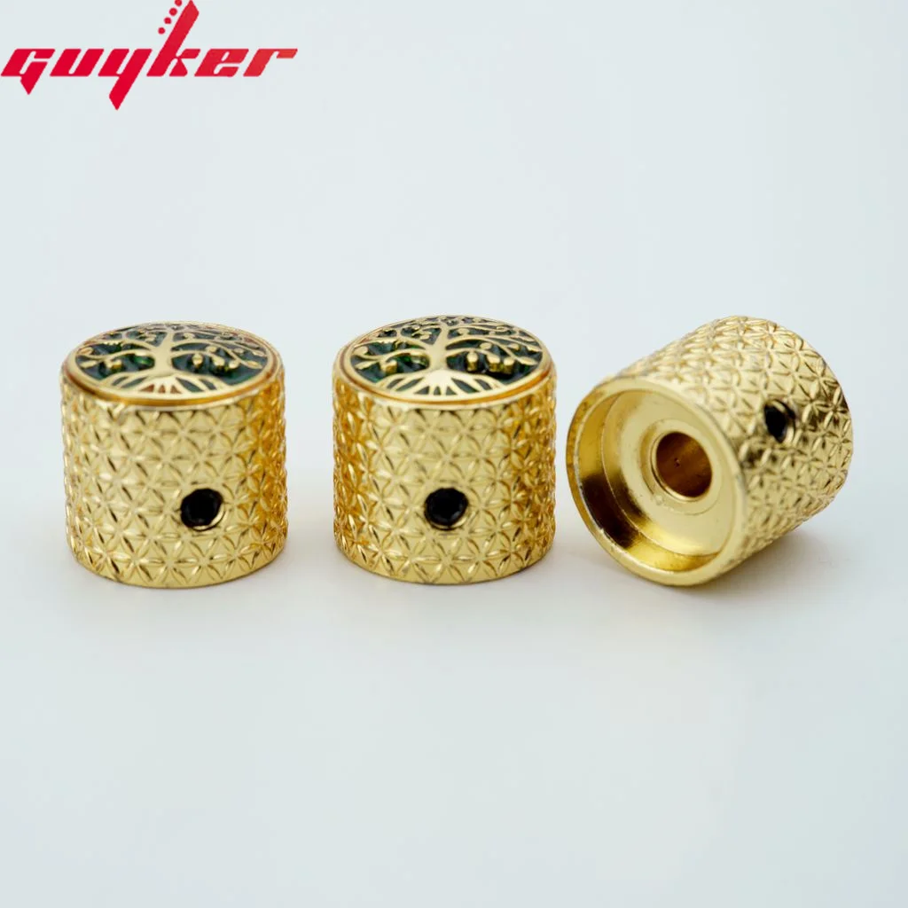 GUYKER Surface Large Tree Of Life Potentiometer Knob Inner Diameter 6MM for Guitar Bass Accessories