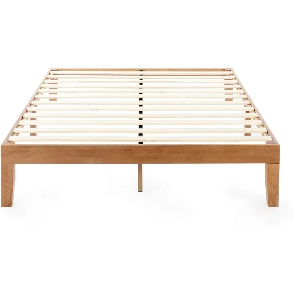 12 Inch Solid Wood Platform Bed with Wooden Slats, No Box Spring Needed, Easy Assembly