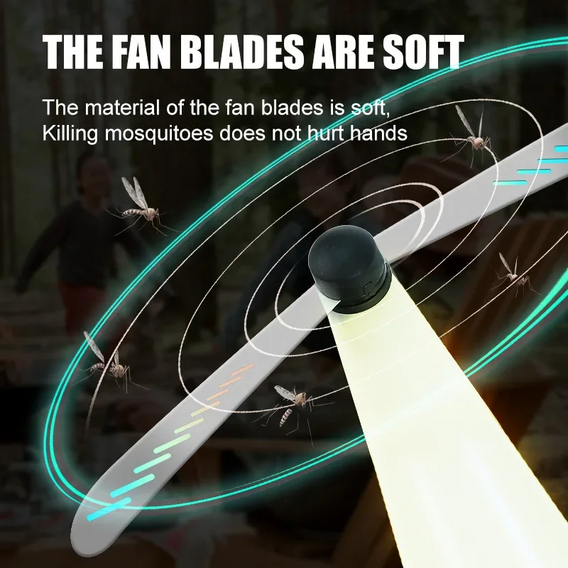 

Fly Fan for Tables Keep Flies Away Fly Repellent Fan with Holographic Blade LED Light Table Top Bug Repellent Fan for BBQ Picnic