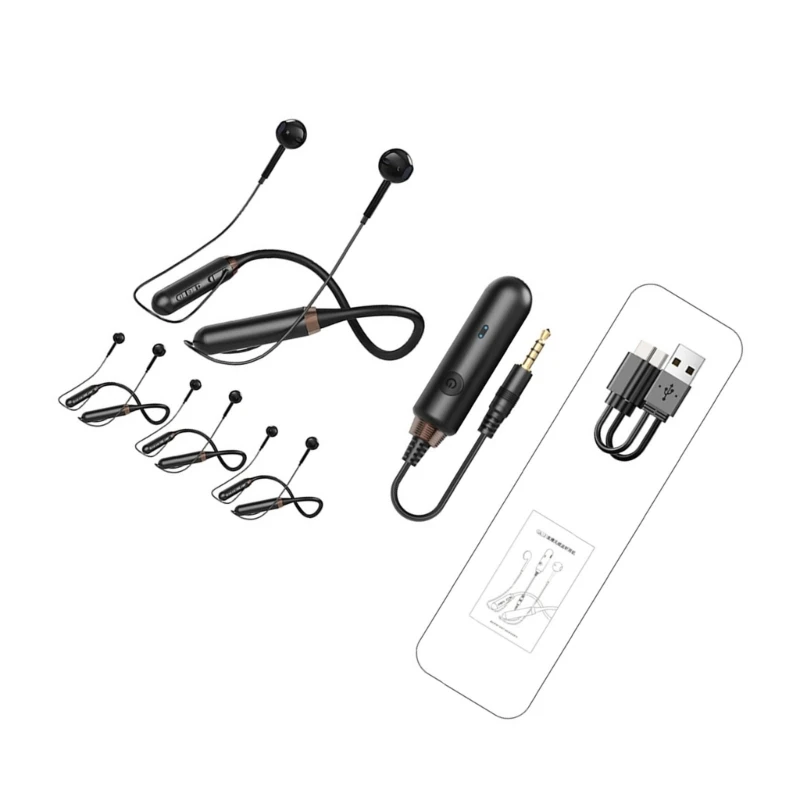 Quality Wireless Microphone Earpiece 2.4GHz Wireless in Ear Monitor System Neckband for Studio Recording Event