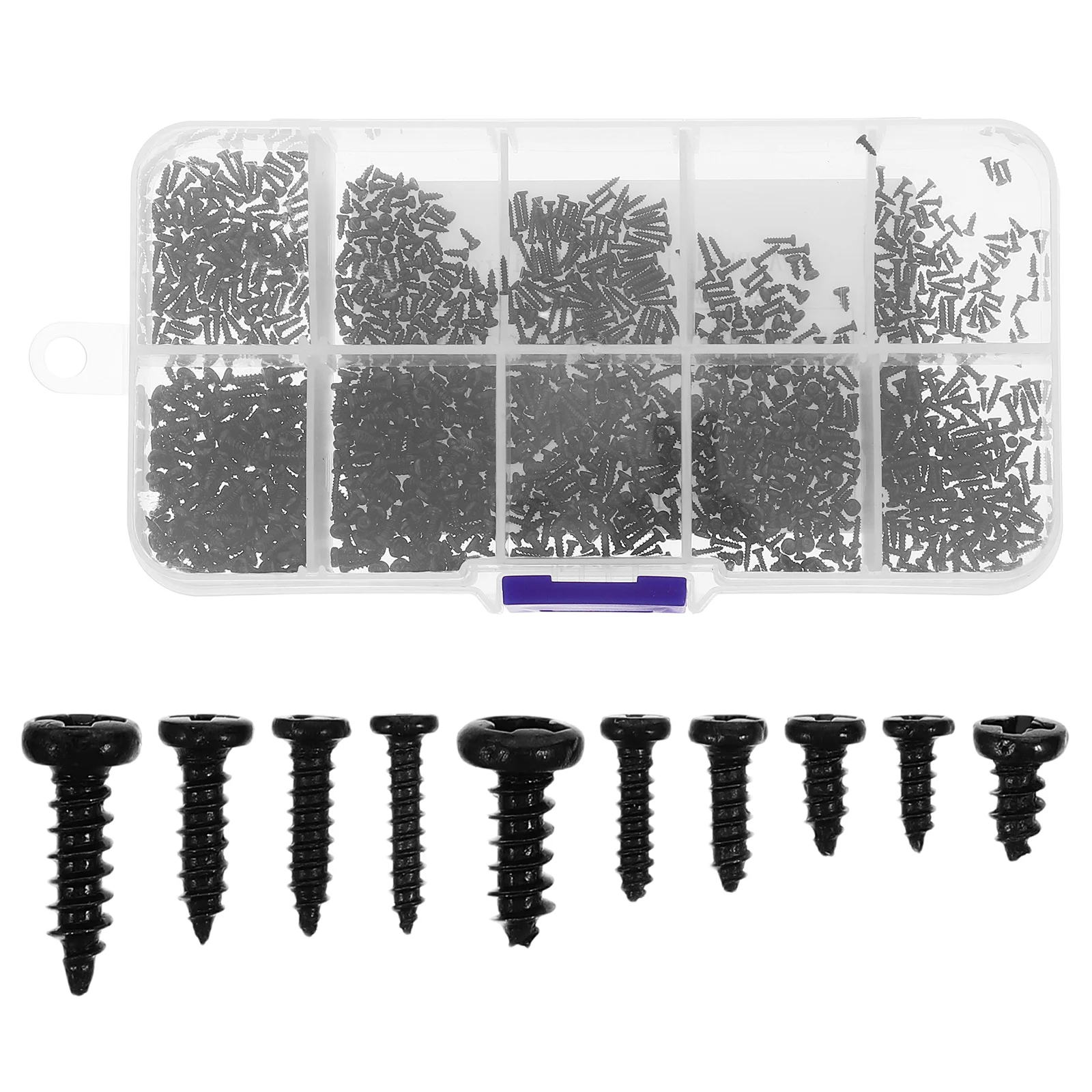 

1000pcs Screws Round Heads Self-Tapping Screws Tiny Electronic Small Screws Metal Parts (Black, White)