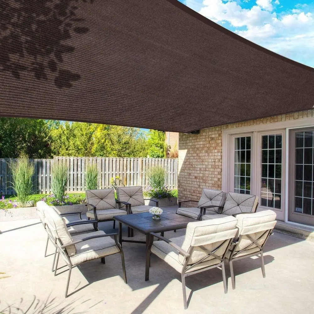 Sun Shade Sail Canopy, 16 x 26 Patio Shade Cloth Outdoor Cover Sunshade Fabric Awning Shelter for Pergola Backyard Garden Carpor