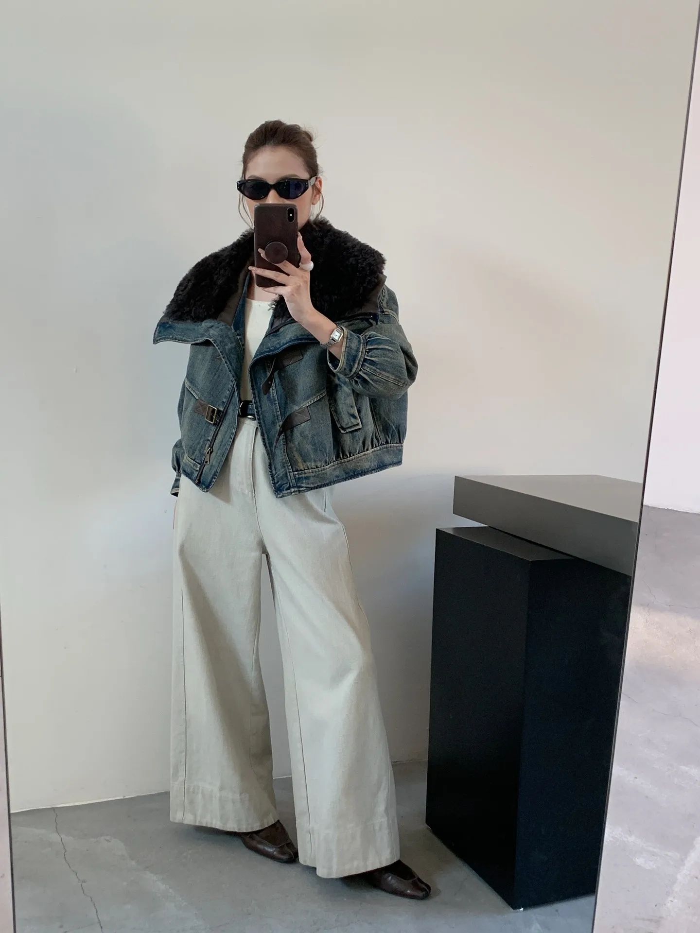 سترة نسائية شتوية جديدة من فراء الدنيم المتكاملة لعام 2025 سترة نسائية قاطرة من ريش الإوز