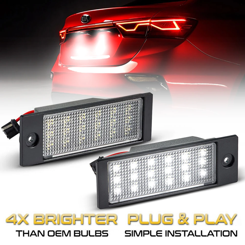 

2pcs LED License Number Plate Lights Car Accessories For Kia Forte mk3 Cerato mk4 XCeed For Hyundai IX35 & Tuscon LM 2015-2018