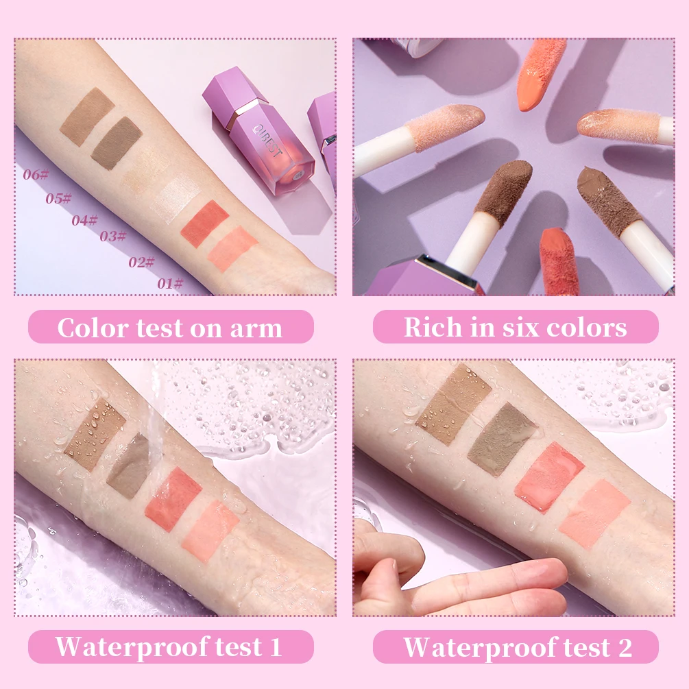 QIBEST Matte Face Liquid Blusher Smooth Cheek Eye Mousse Blush Highlighter Stick Rouge Waterproof Contour Makeup Bronzer Stick