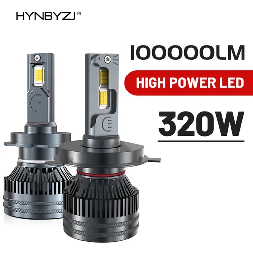 HYNBYZJ H7 H4 H11 faro LED 320W alta potencia H1 H8 H9 HB4 HB3 9005 9006 9012 lámpara Turbo 6000K luz blanca para coche