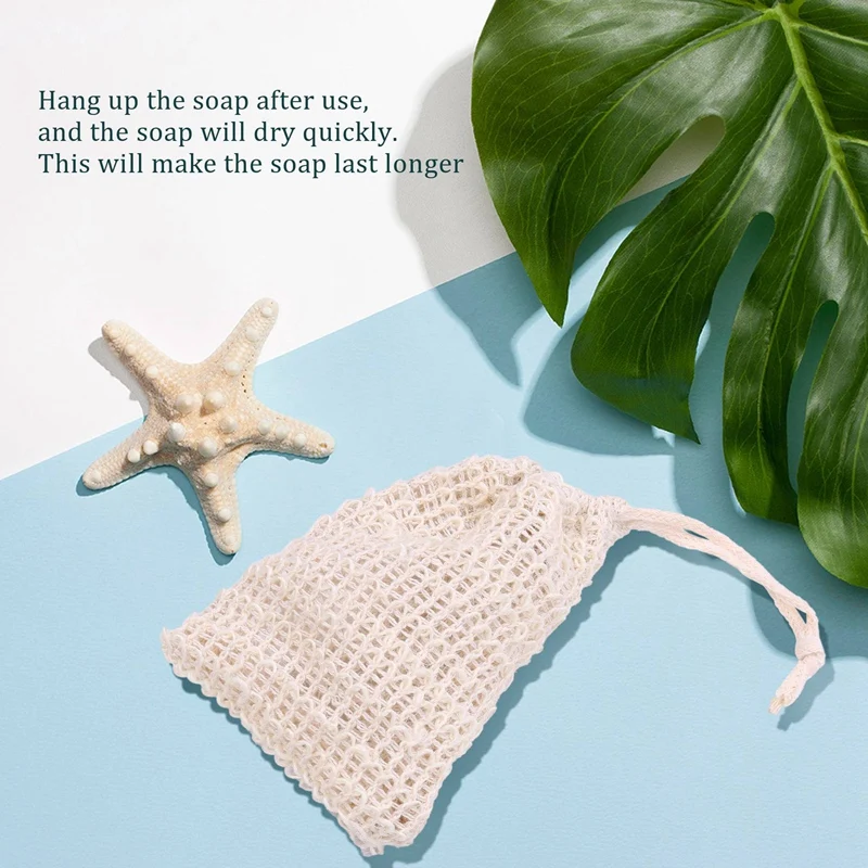 Saco natural do sabão do sisal, Saver esfoliante do sabão, Suporte do malote, 10 pacotes