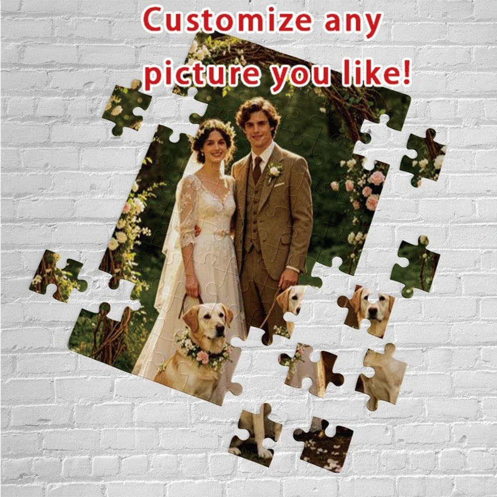35/300/500/1065pcs Personalized Custom Photo Puzzle Wedding Photos Parent-Child Interactive Diy Assemble Game Toy