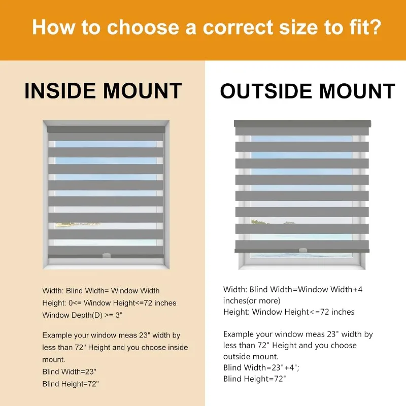 Persilux 무선 얼룩말 블라인드, 윈도우 프리 스톱 윈도우 블라인드, 이중 레이어 조명 제어, 쉬운 설치, 30 인치 W X 72 인치 H, 회색