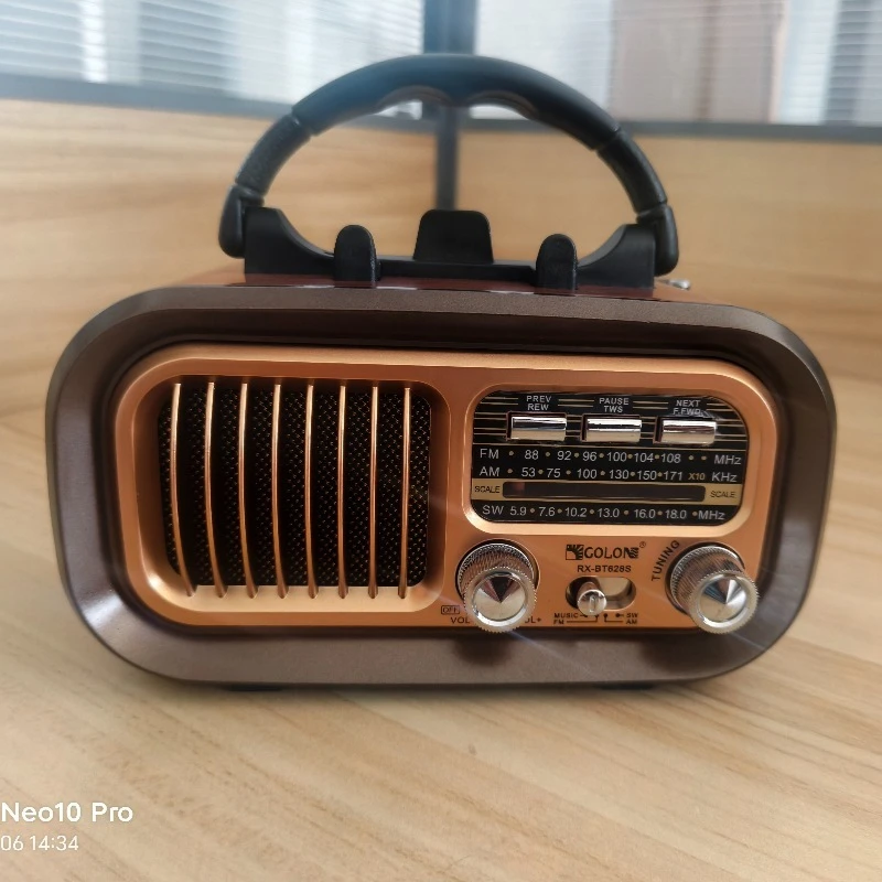 レトロソーラーラジオ-bt628s、am-fm-sw-3バンドラジオ、bluetooth、tfカード再生、懐中電灯付きポータブルキャンプ緊急ラジオ