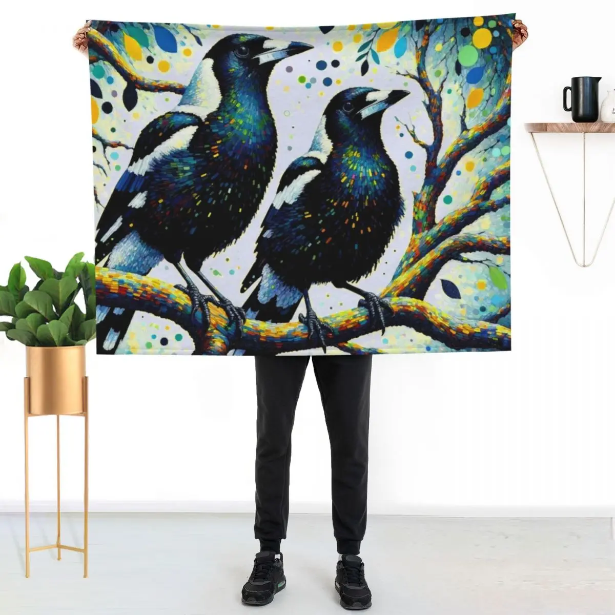Australian Magpies Throw Blanket Beautifuls Cute Plaid valentine gift ideas Stuffeds Blankets