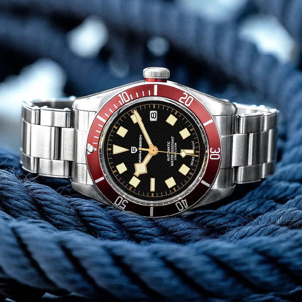 جديد باجاني تصميم BB58 الساعات الميكانيكية للرجال الفاخرة التلقائي ساعة الرجال NH35A 100 متر ساعة الغوص رجل الياقوت الزجاج