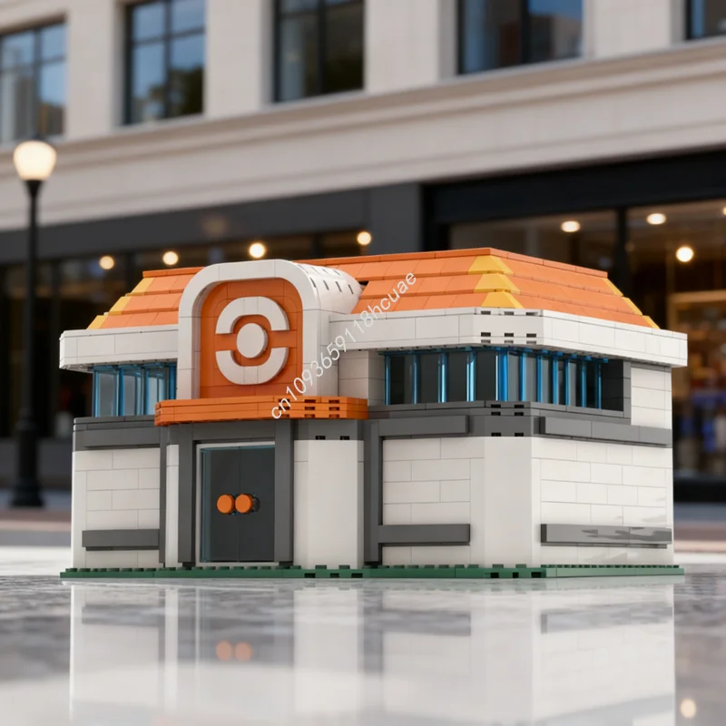 

1634 шт. MOC Pokémon Poké Center Модель Строительные блоки Архитектурные игрушки Сборка DIY Творческая идея Рождественские подарки Кирпич Дети