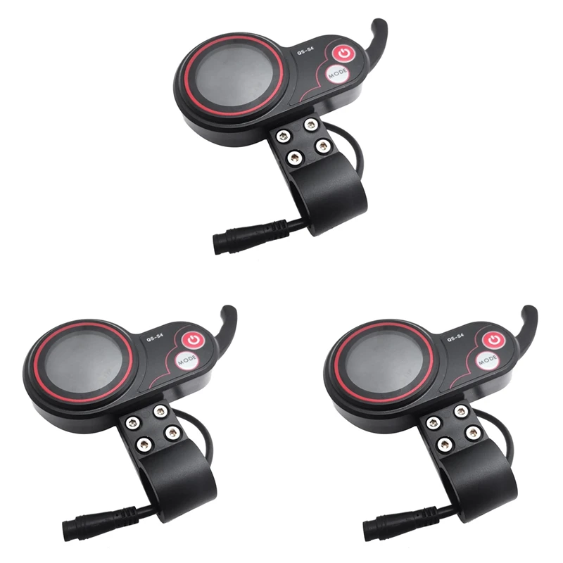 3X QS-S4 48V-60V Thumb Throttle LCD Display Meter For Zero 8 9 10 8X 10X Electric Scooter 6PIN Display Accessories