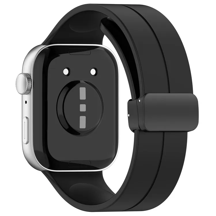 

For Huawei Watch Fit 3 Silicone Watch Band Strap with Magnetic Folding Buckle - Black
