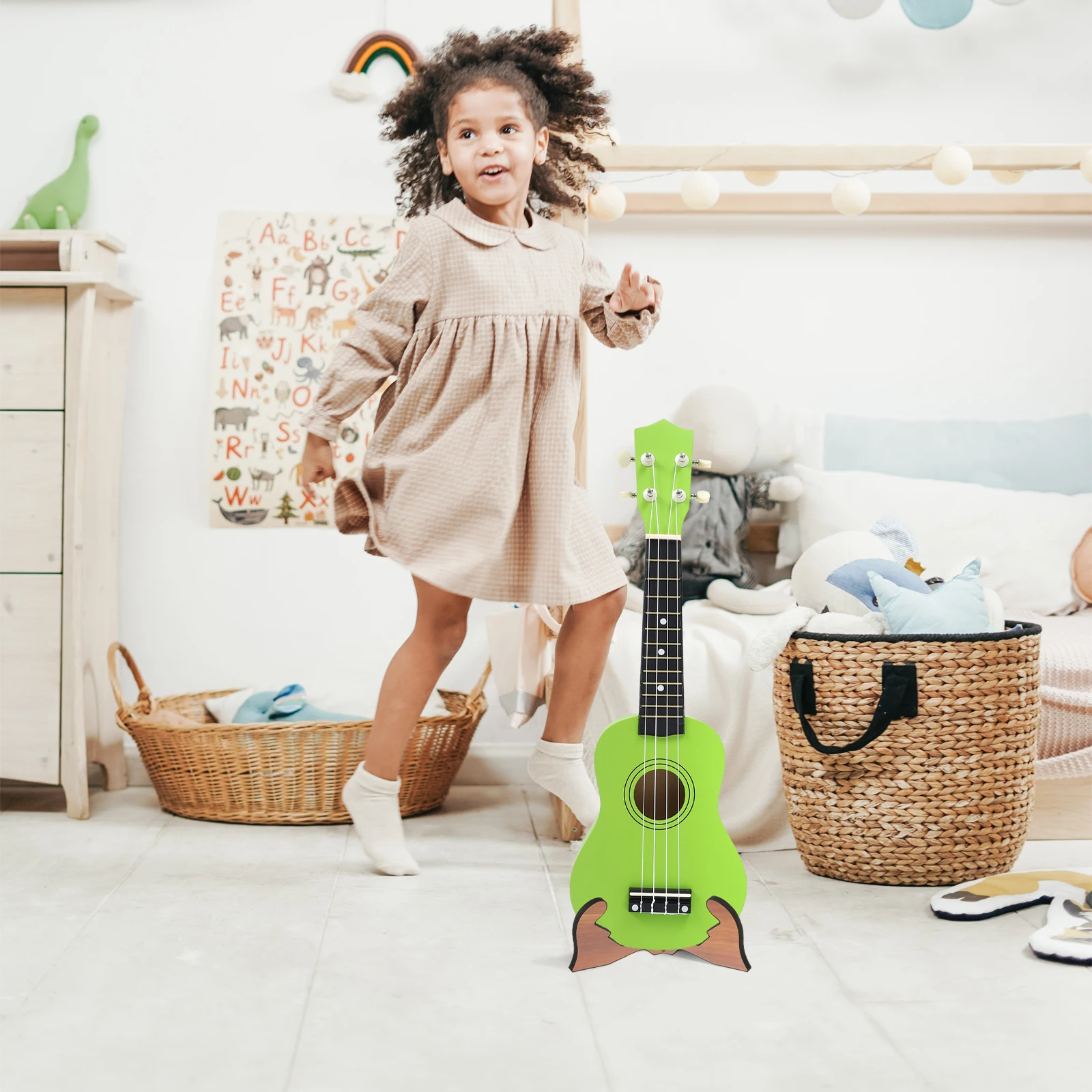 

Wooden Guitar Stand Floor Bracket Support Rack For Ukulele Bass Mandolin Display Storage Home Shop Portable Detachable Holder