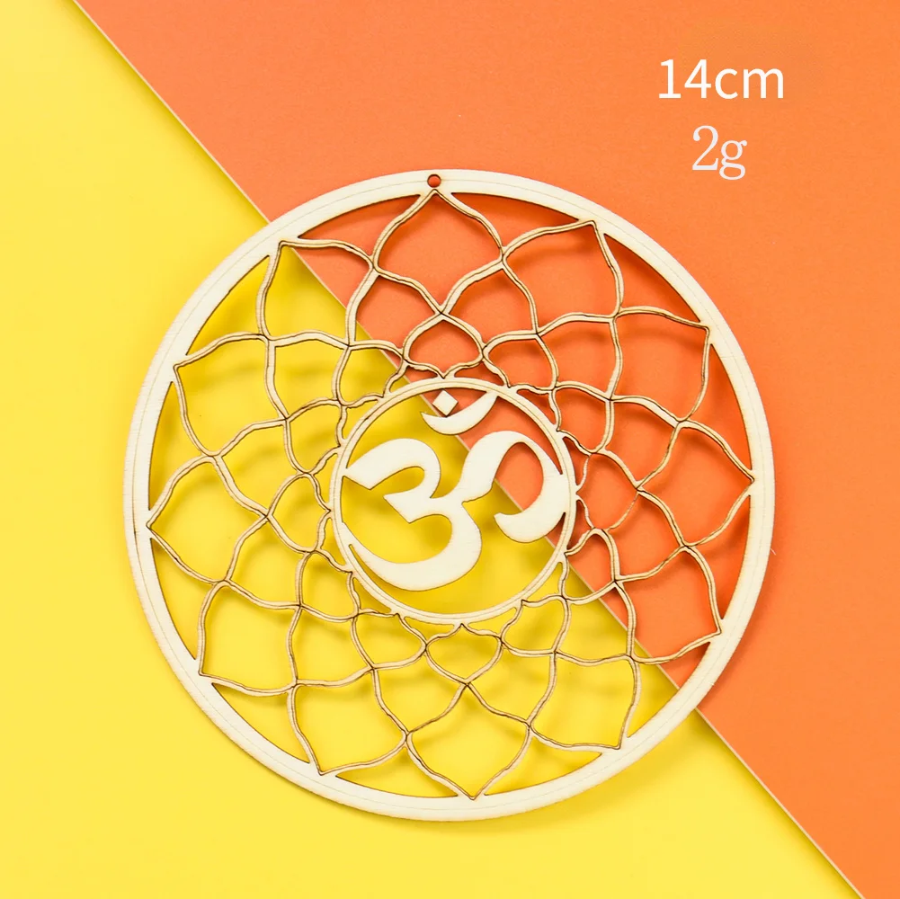 الخشب الطبيعي معلقة Om لوتس زهرة فاطمة اليد عين حورس ميتاترون مكعب نجمة داود خشبية دريانكاتشر قلادة ديكور المنزل