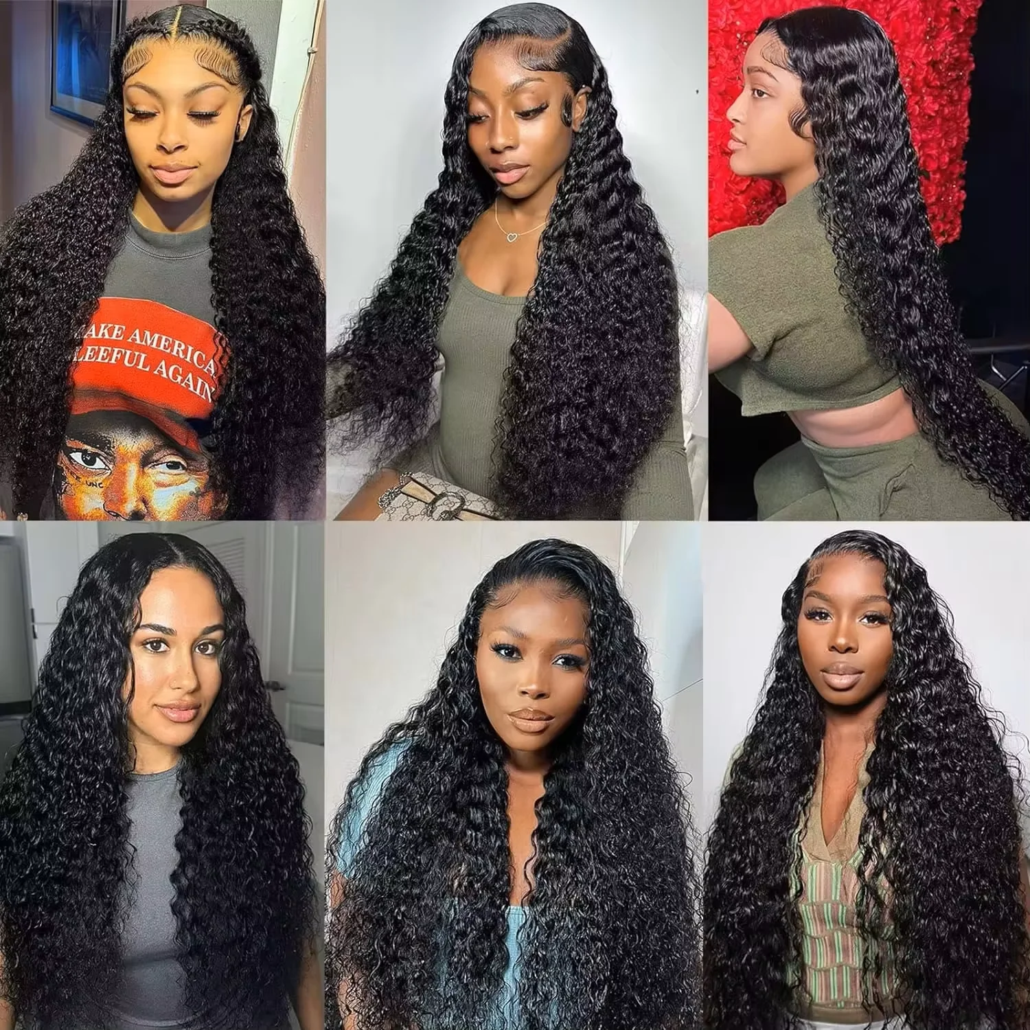 Deep Wave 13x4 Hd Lace Front Human Hair Wig 42 Inch Deep Wave 13x6 Hd Lace Frontal Wig Deep Wave Lace Frontal Wig 13x4 13x6 360 Hd Curly Human Hair 30 40 Inch Lace Front Wigs For Women Pre Plucked view 7
