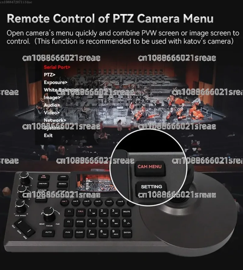 4D عصا التحكم لوحة المفاتيح NDI POE PTZ تحكم 3 ''شاشة LCD في الوقت الحقيقي معاينة كاميرا متحركة عصا التحكم تحكم 255 الإعدادات المسبقة #5