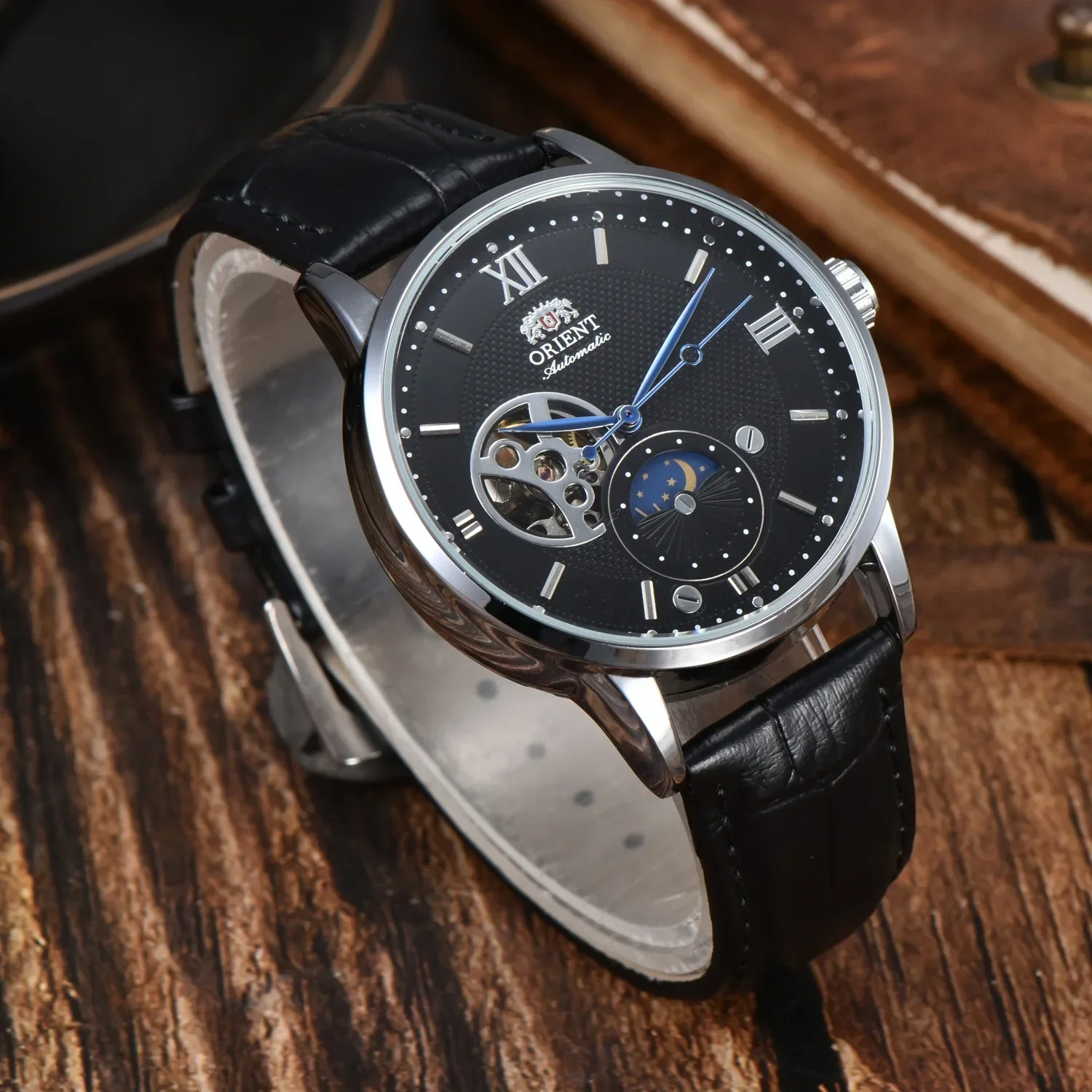 DFDG Orient Mechanical Unisex Automatic World Time Full Function Leather Strap Water Resistant Shockproof Star Series view 5