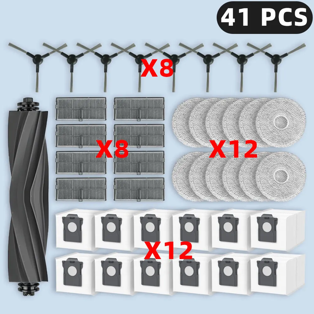 Kompatibel für Dreame Mova E30 Ultra / L10s Ultra Gen 2 / L10s Pro Ultra Heat / X30 Ultra / X30 Pro / L30s Ultra / Trouver E30 Ultra ersatzteile zubehör hauptseite bürste hepa filter mop tuch