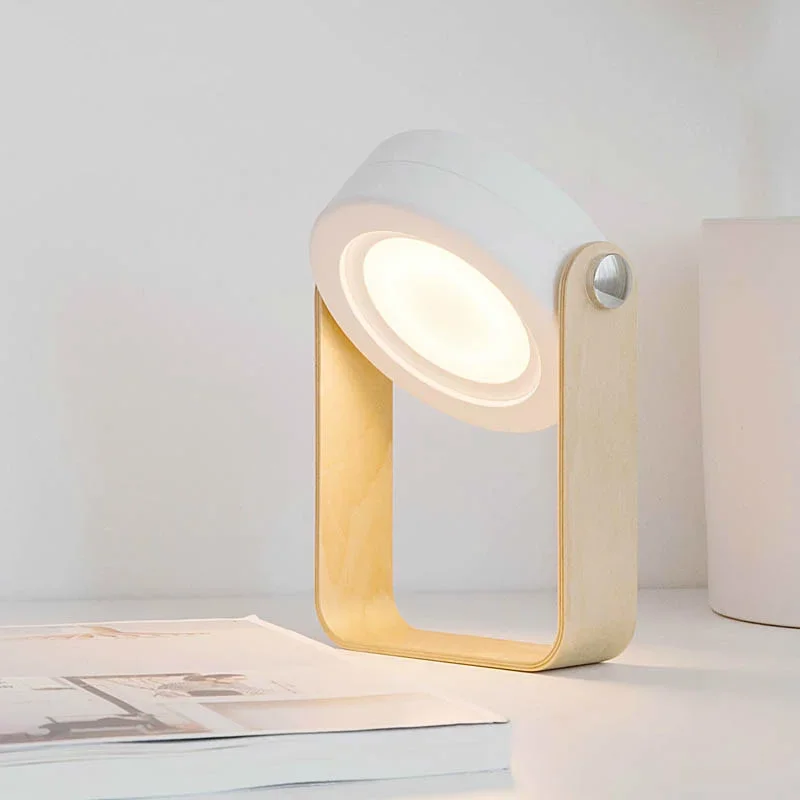 

Protable 2w Hang Lamp Wireless Table Lamp Night Light Fold Adjustable Dimmabel Wood Table Night Led With Usb Charging
