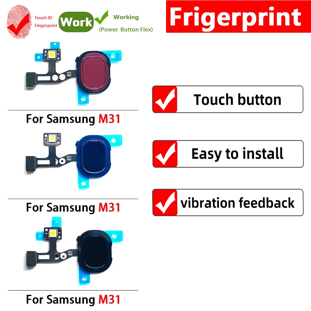 Fingerprint Sensor Keypad Scanner Touch ID Connect Motherboard Home Button Flex Cable For Samsung M20 M30 M31