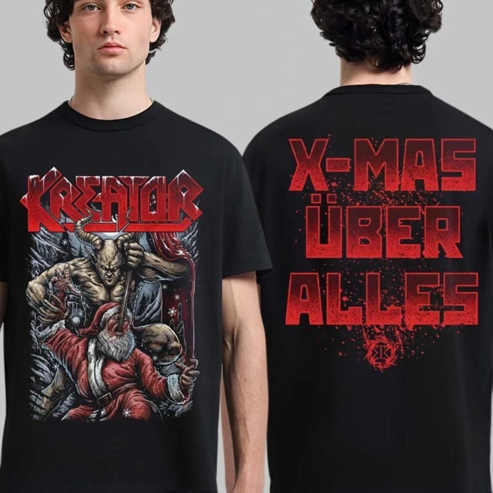 Camiseta de Concerto Kreator Holiday 2026 Devil Killing Santa Xmas Uber Alles