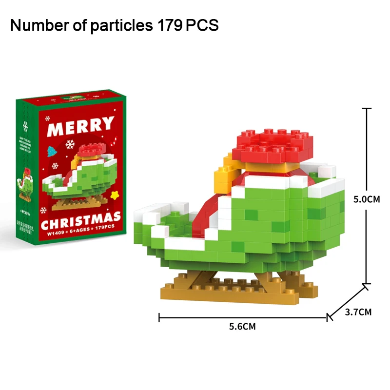 DIY Kerst Bouwsteen Kerstman Sneeuwpop Elanden Boom Micro Bouwsteen Puzzel Thuis Feestdecoratie Cadeau Kinderspeelgoed