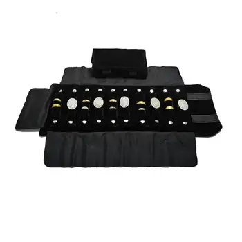 便攜式戒指旅行包 首飾旅行卷包 小號黑色天鵝絨折疊首飾收納包 10 最佳銷售 珠寶袋 - №5