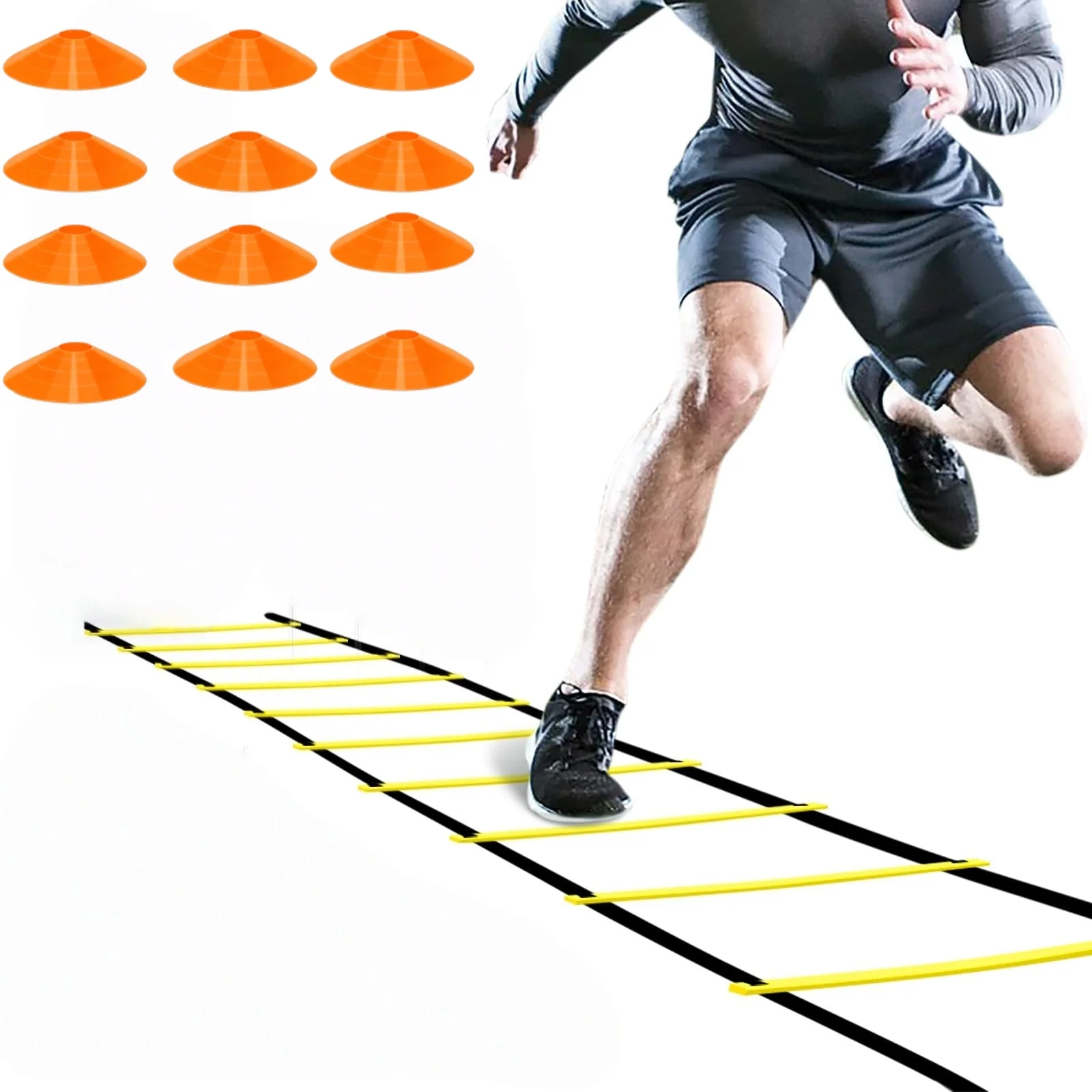 

6M Agility Ladder 12p football training plate Removable For Speed Training Sport Flexibility Portable Agility Football Training