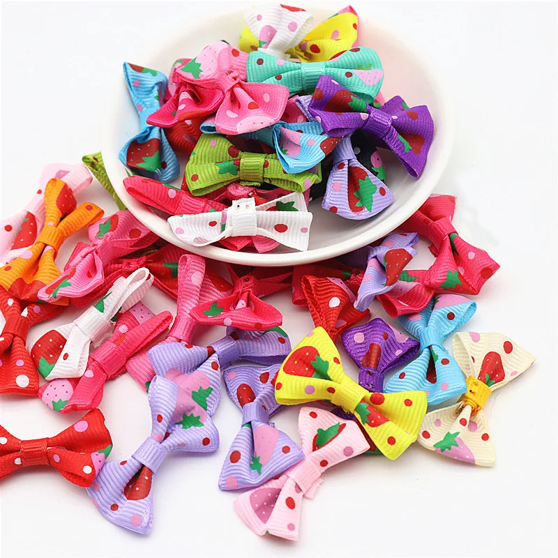 100pcs 2cmx3.5cm mini mixed color bow waist bow tie clothing diy accessories small bow tie headdress accessories