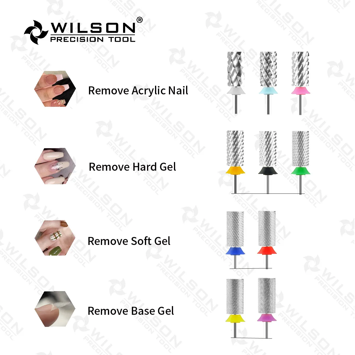 WILSON Brocas de cano grande Brocas para unhas Ferramentas para unhas Acessório para unhas accesorios para unhas маникюр.....тоathaneы